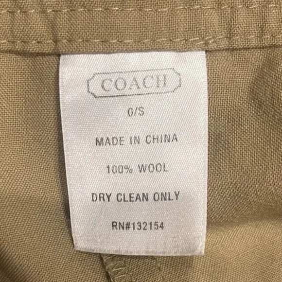 Coach Women’s 100% Wool Tan Regular Fit Back Zip Straight & Pencil Skirt Size 0 - Picture 4 of 7